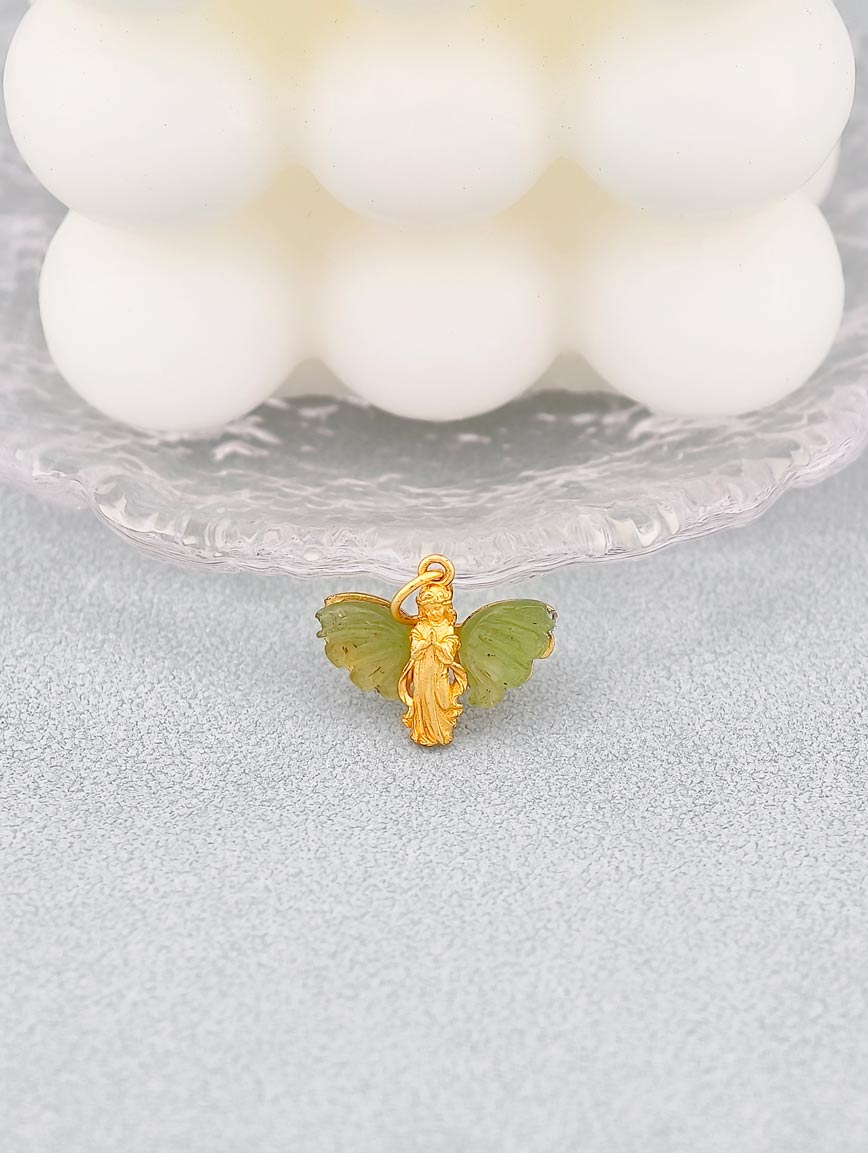 Natural Green Tourmaline Sterling Silver Pendant image