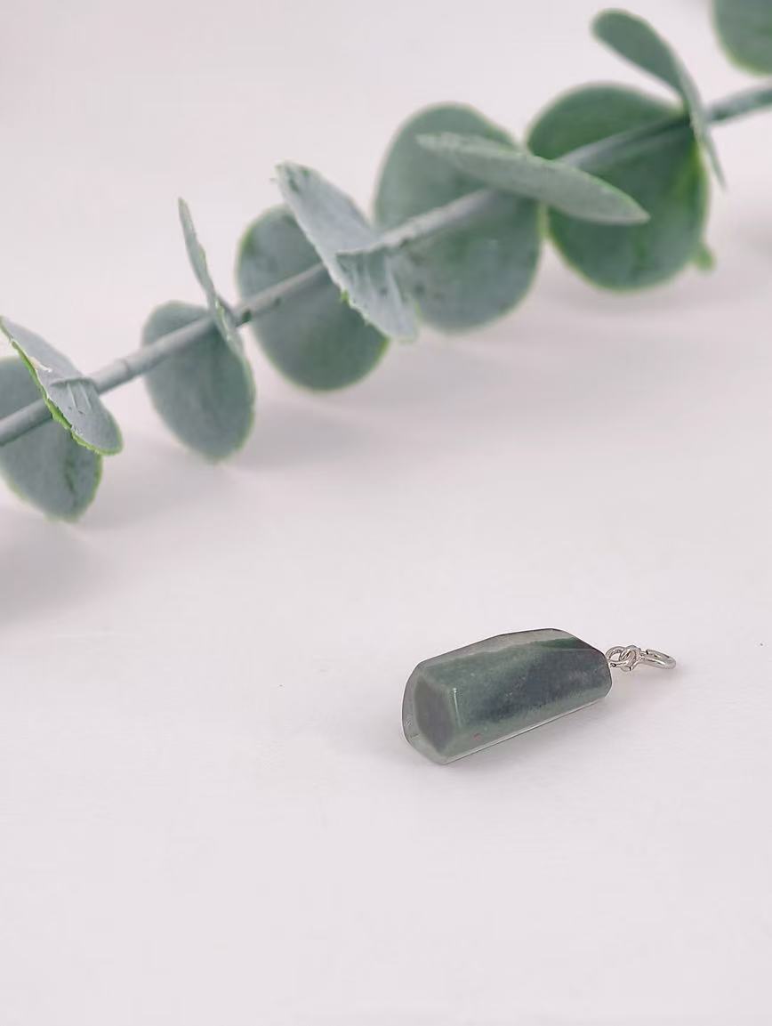 Natural Green Phantom Crystal Sterling Silver Pendant image