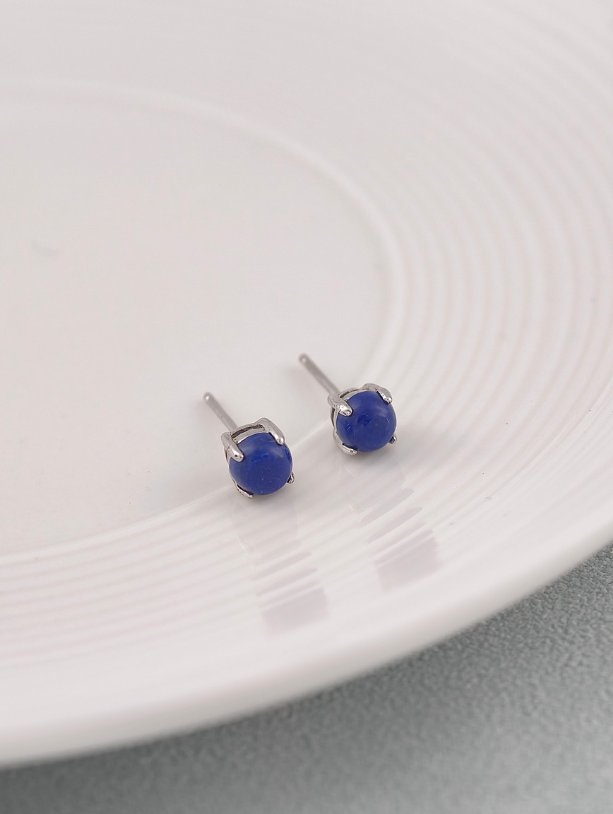 Natural Lapis Lazuli Sterling Silver Earrings image