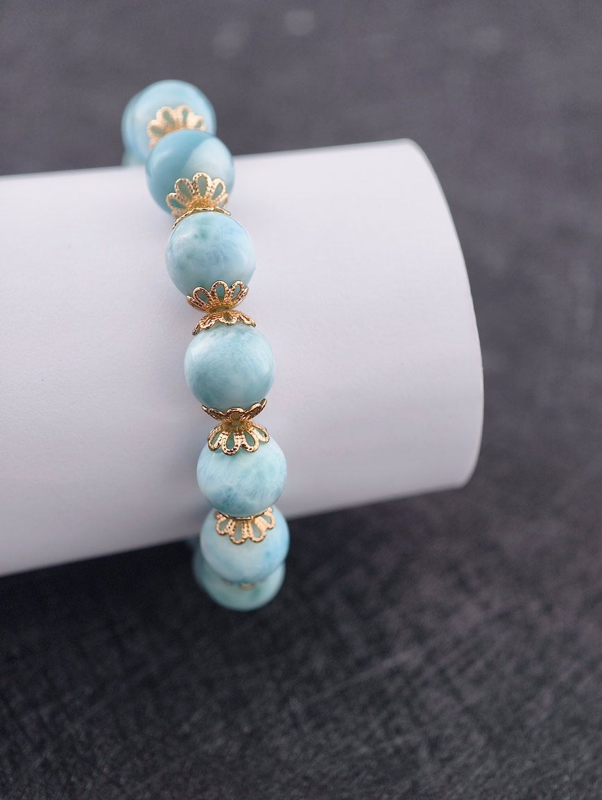 Natural Larimar Delicate Style Bracelet image