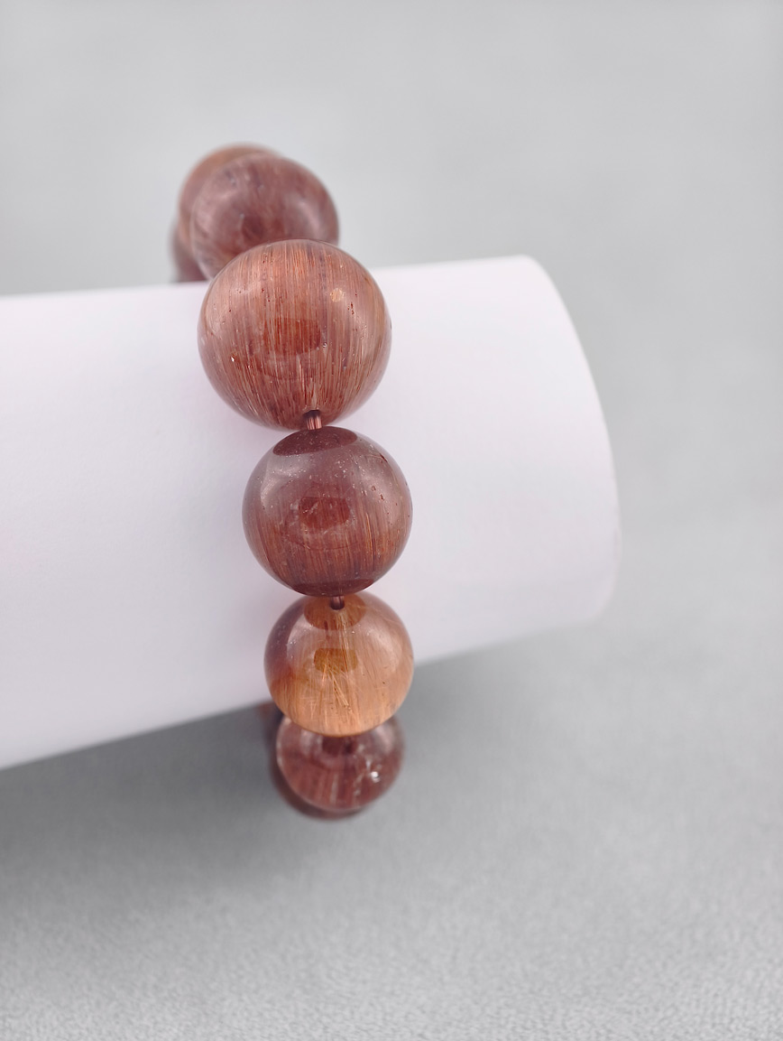 Collectible Gradient Copper Rutilated Quartz Bracelet image