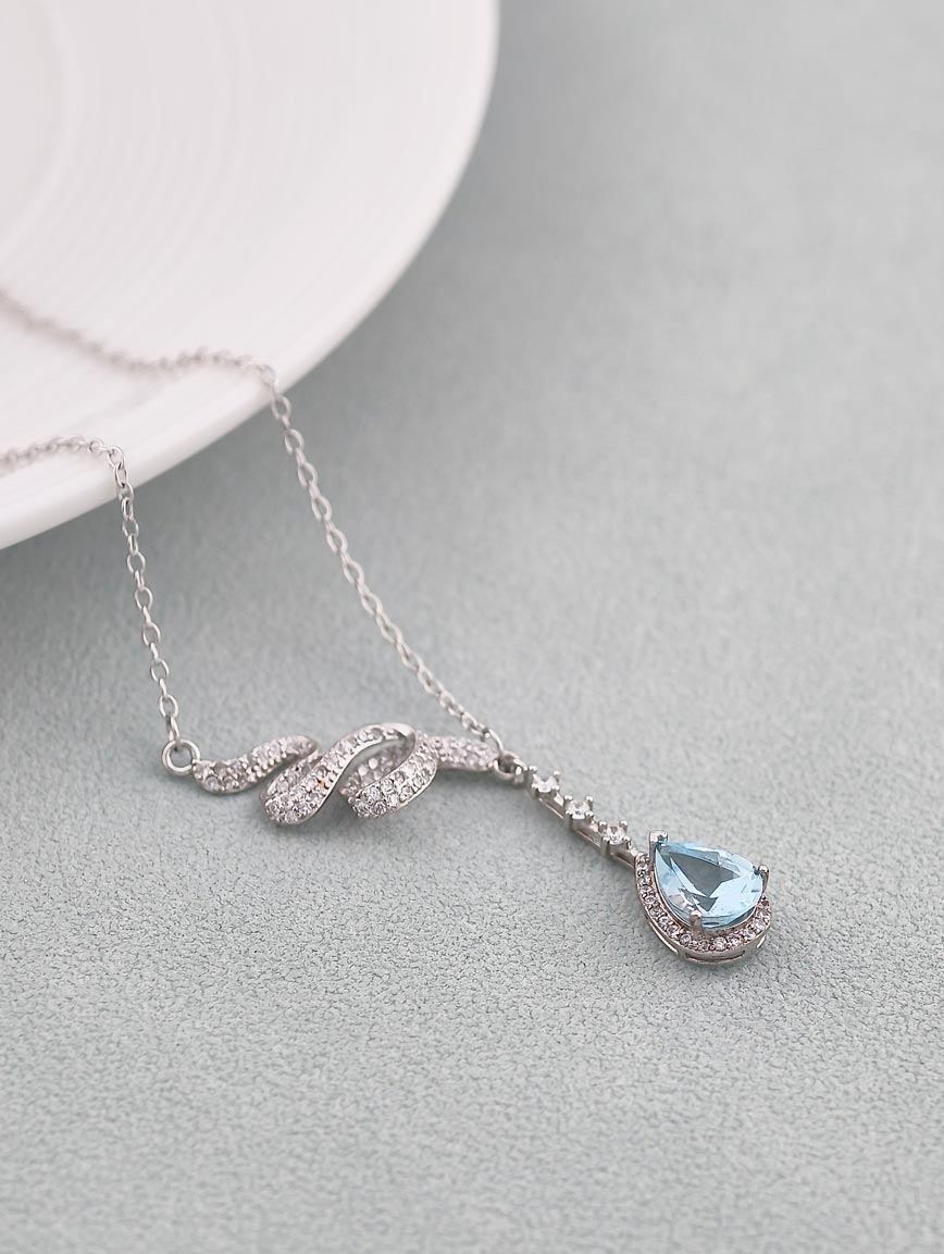 Natural Topaz Sterling Silver Gold Plated Necklace image