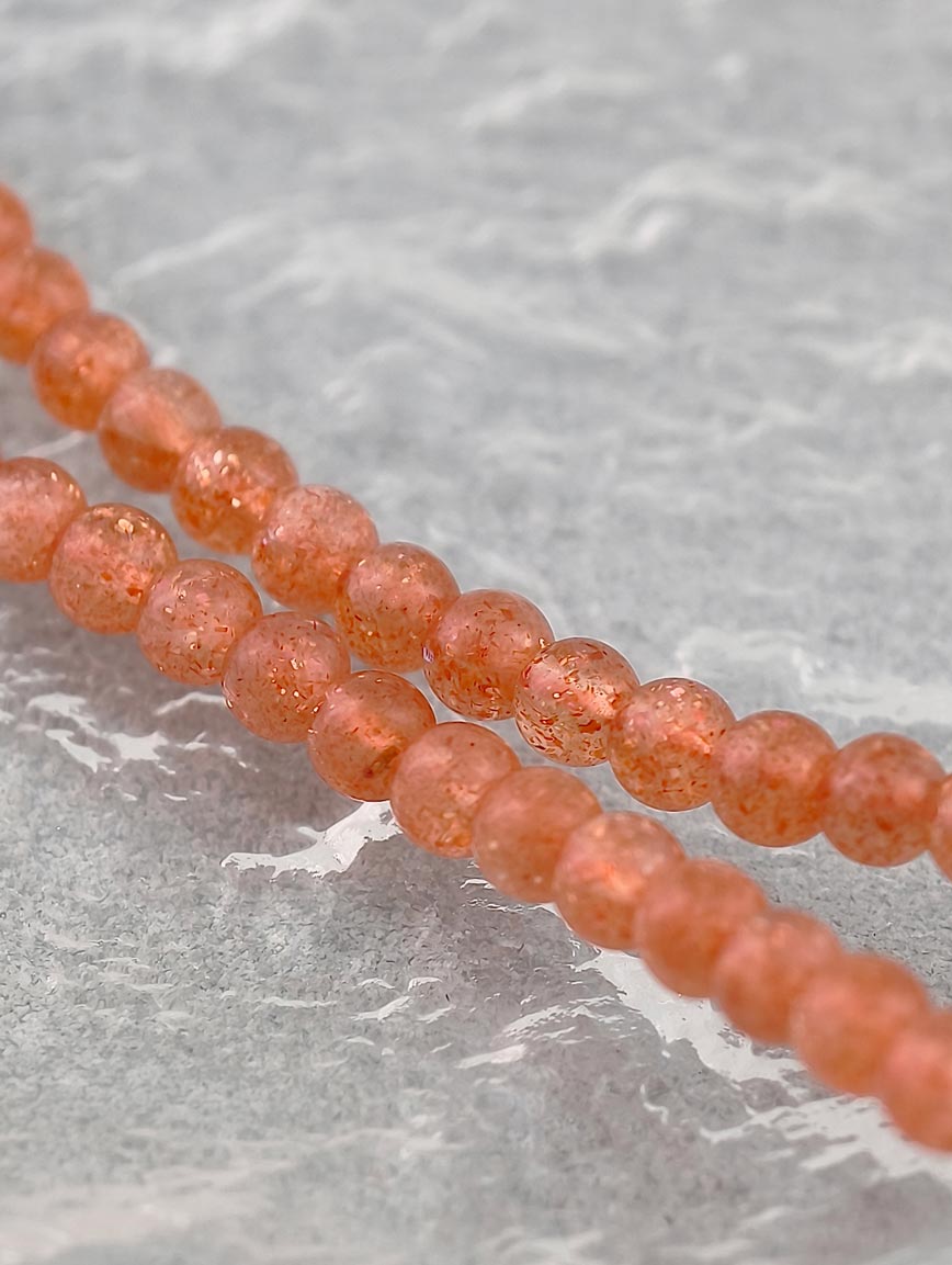 Natural Golden Strawberry Quartz Three-Wrap Bracelet image