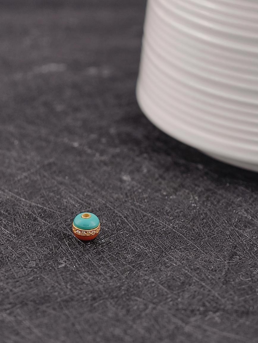 Natural South Red Agate and Turquoise Handmade Bead DIY Accessory image