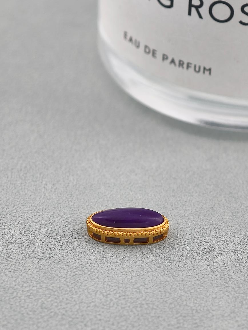18K Gold Inlaid Oval Sugilite DIY Accessory image