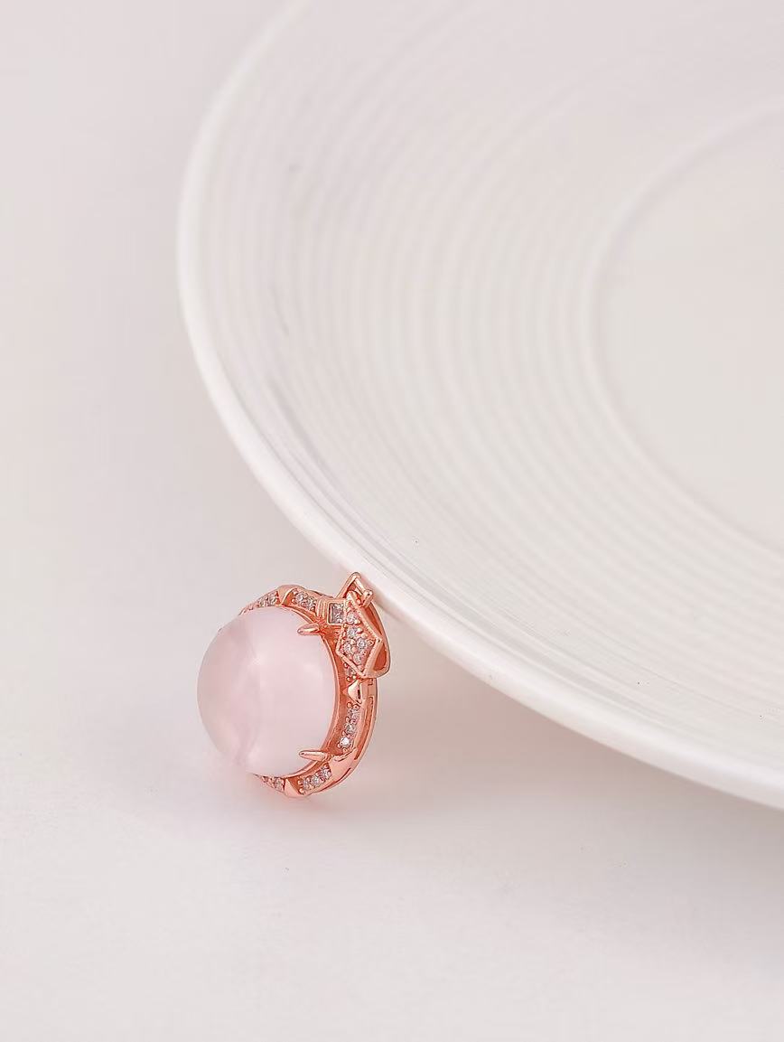 Natural Rose Quartz Sterling Silver Pendant image