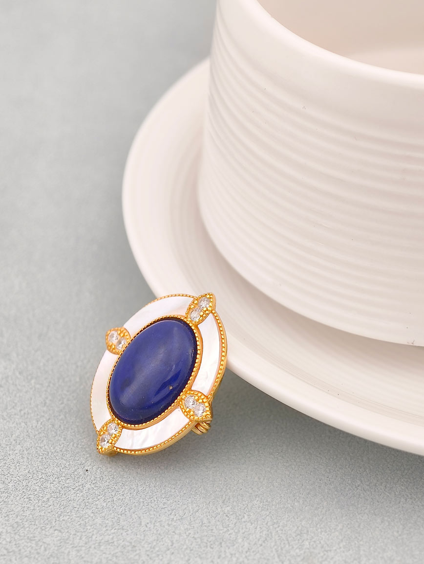 Natural Lapis Lazuli Brooch and Pendant Dual-purpose image