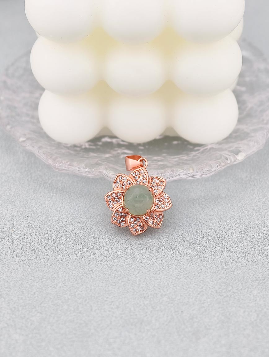 Elegant and Romantic Floral Jadeite Pendant image
