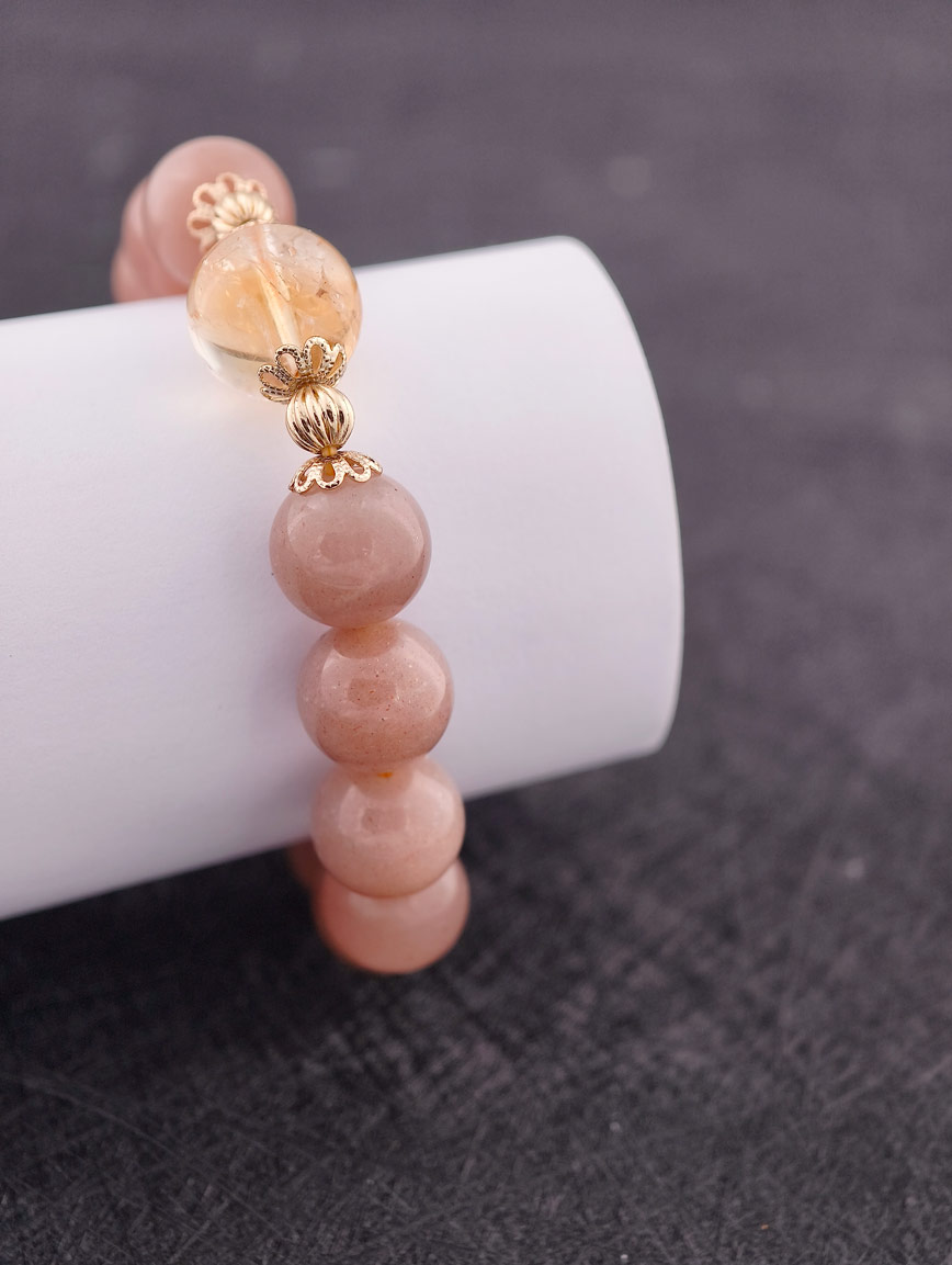 Orange Moonstone and Citrine Simple Style Bracelet image
