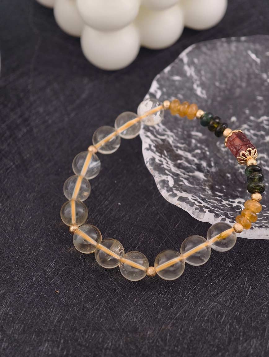 Natural Citrine and Tourmaline Bracelet image
