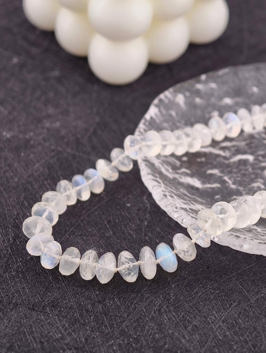 Natural Abacus Bead Moonstone Necklace image
