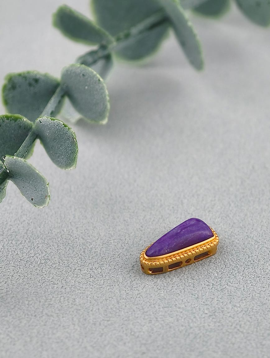 18K Gold Inlaid Natural Sugilite DIY Accessory image