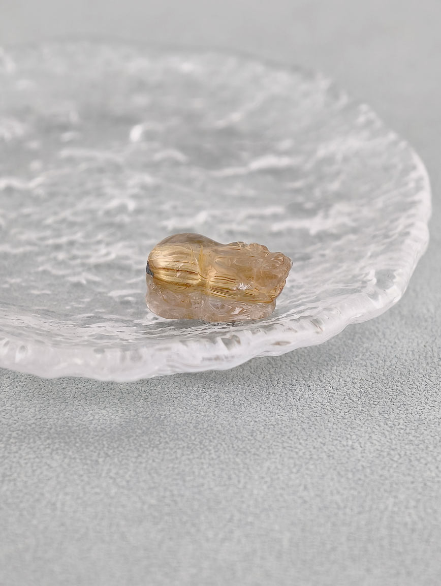 Natural Titanium Rutilated Quartz Pi Xiu DIY Accessory image