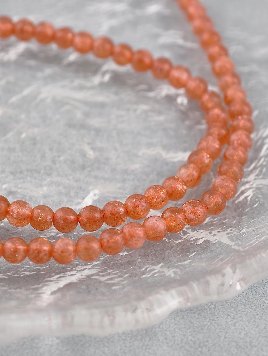 Natural Golden Strawberry Quartz Three-Wrap Bracelet image