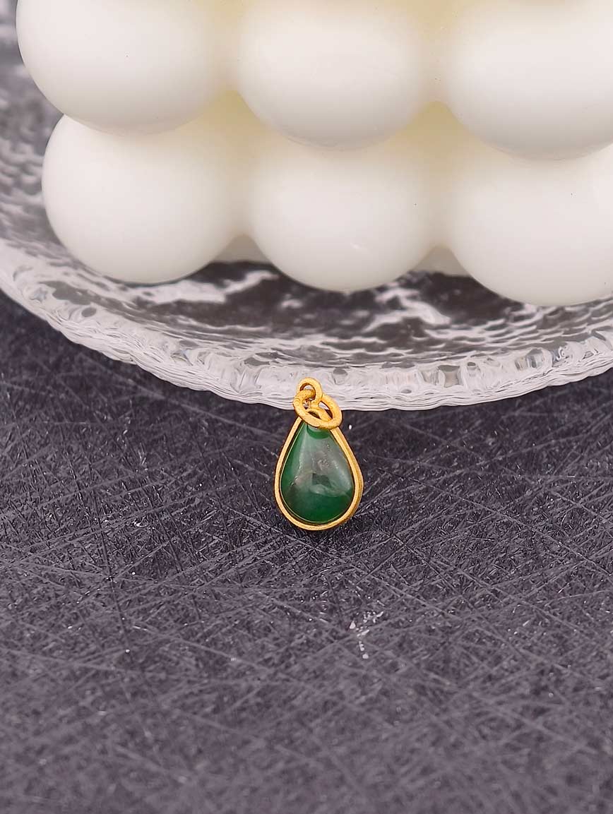 Natural Water Drop Shaped Jadeite Pendant image