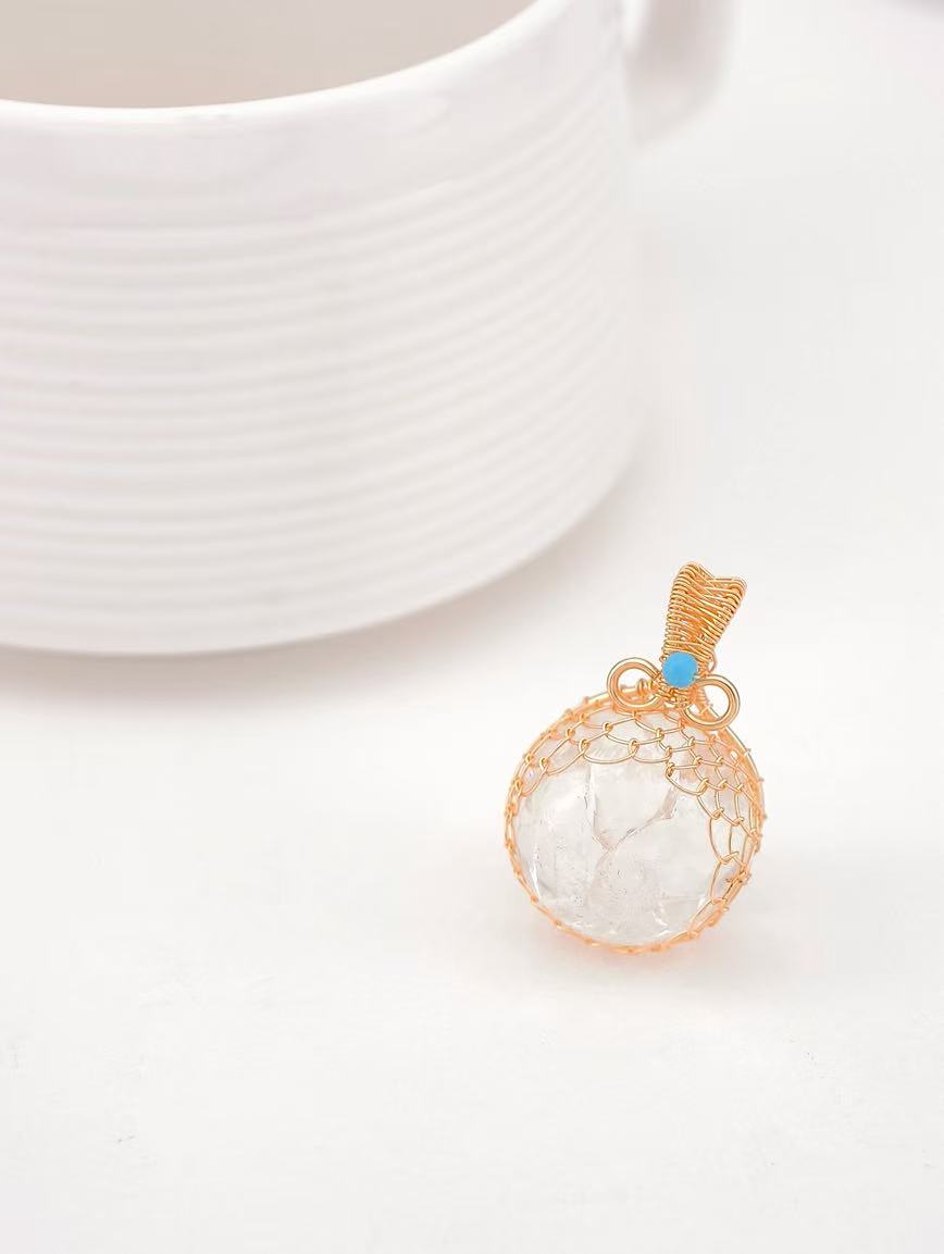 Natural Clear Quartz Ball Pendant image