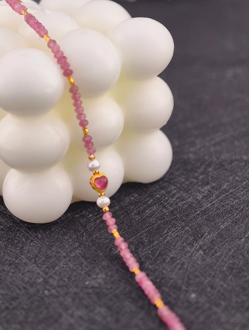 Natural Pink Tourmaline Exclusive Design Bracelet image