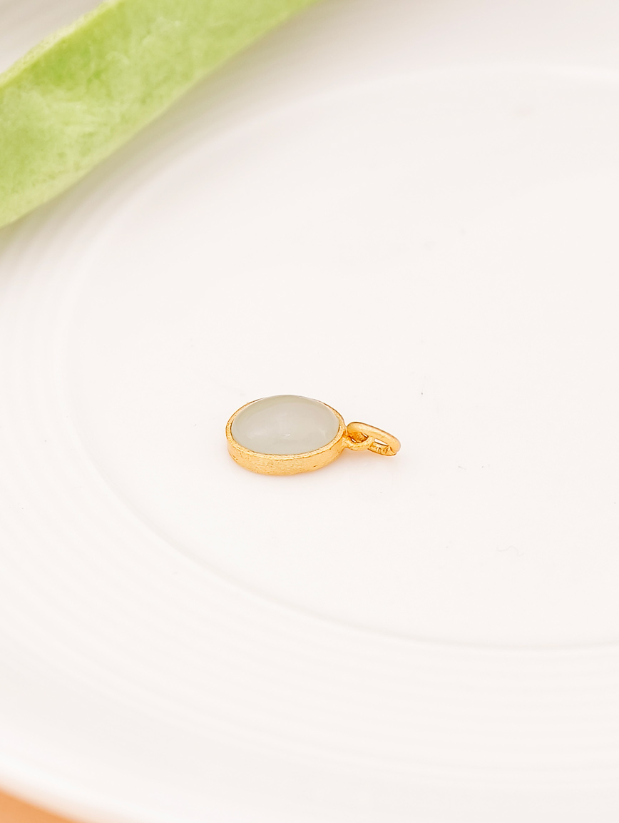 Natural White Jadeite Sterling Silver Pendant image