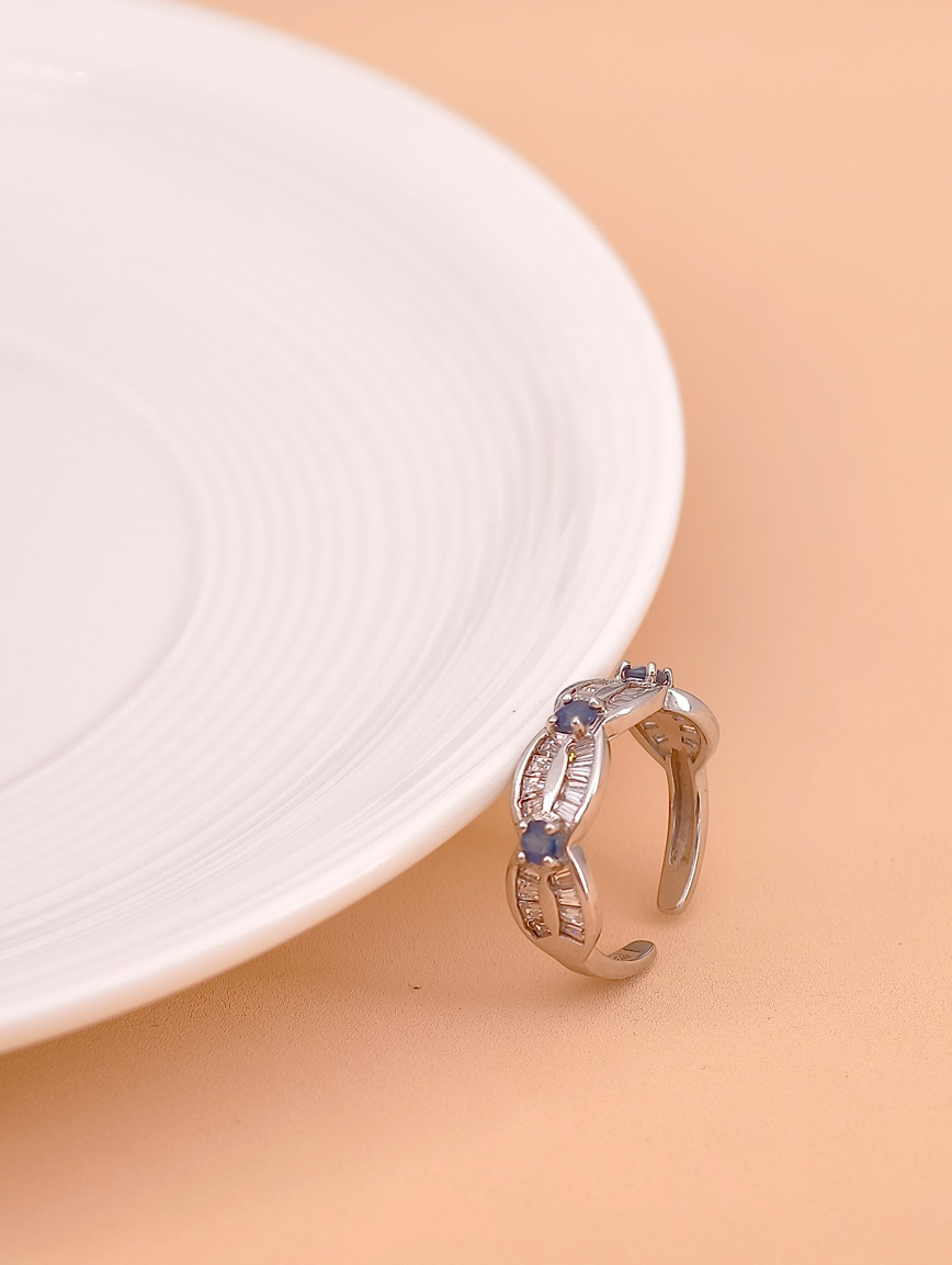 Sterling Silver And Gold Plated Natural Sapphire Ring image