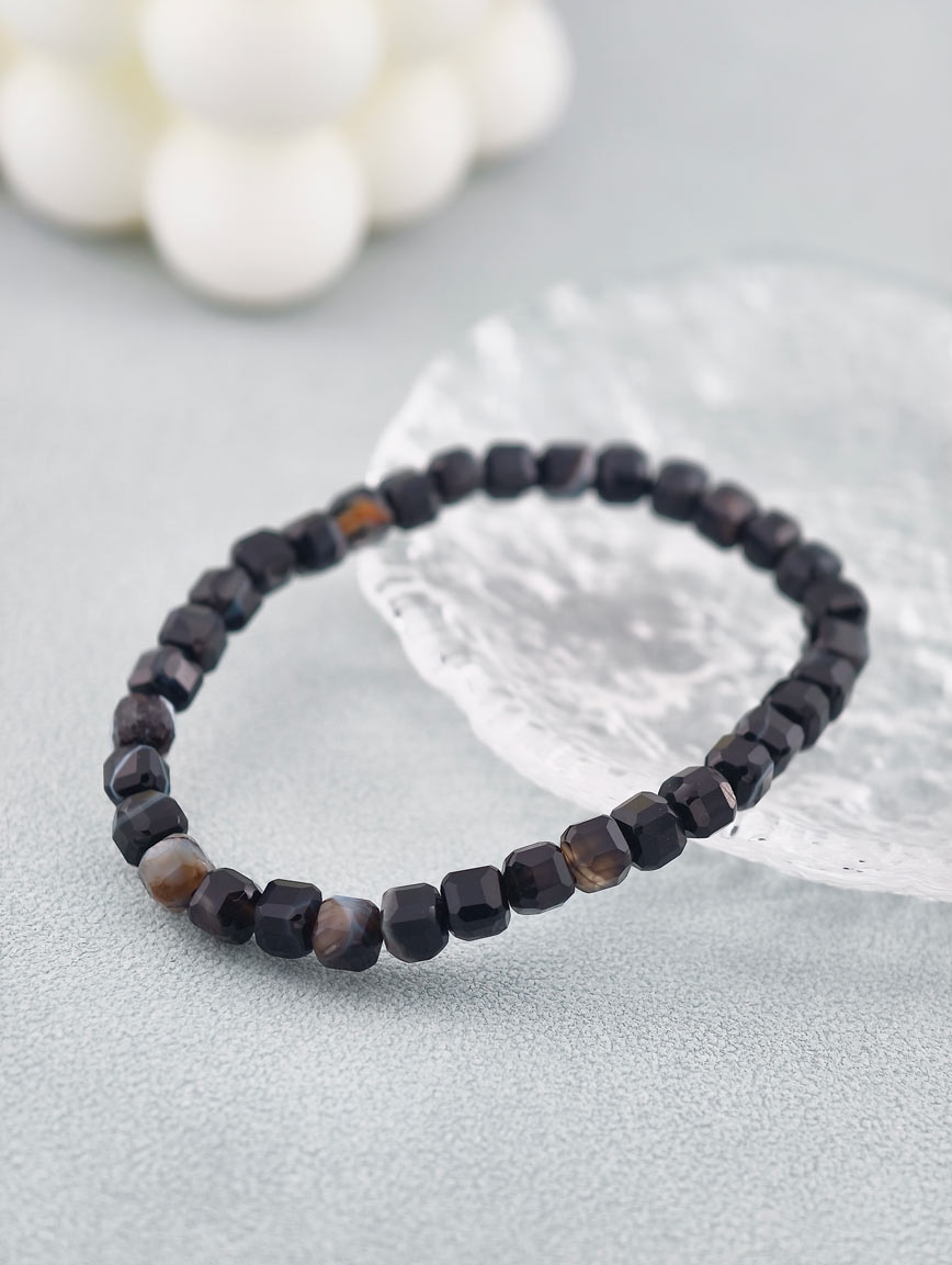 Natural Black Agate Bracelet image