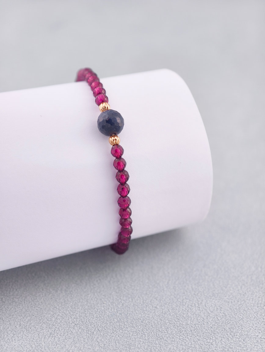 Natural Garnet and Sapphire Bracelet image