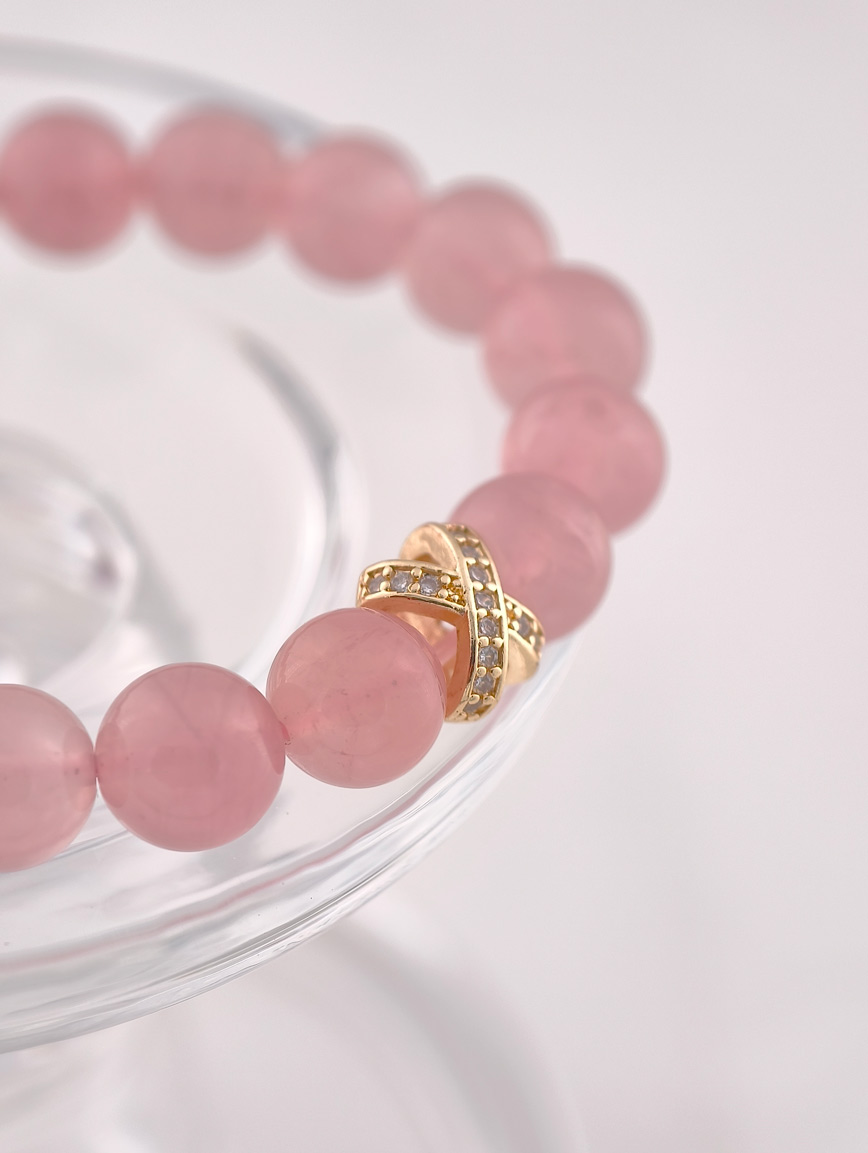 Natural Rose Quartz Delicate Style Bracelet image