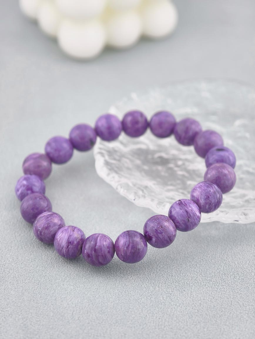 Natural Charoite Simple Style Bracelet image