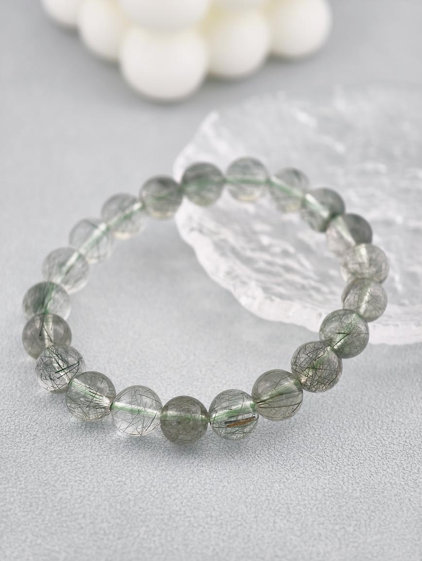 Natural Green Rutilated Quartz Bracelet image