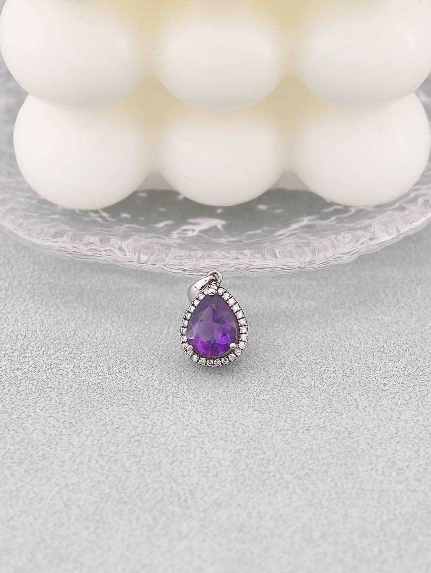 Natural Water Drop Amethyst Pendant image
