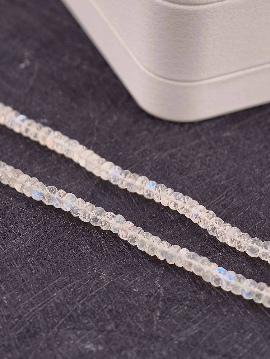 Abacus Bead Gradient Blue Moonstone Necklace image
