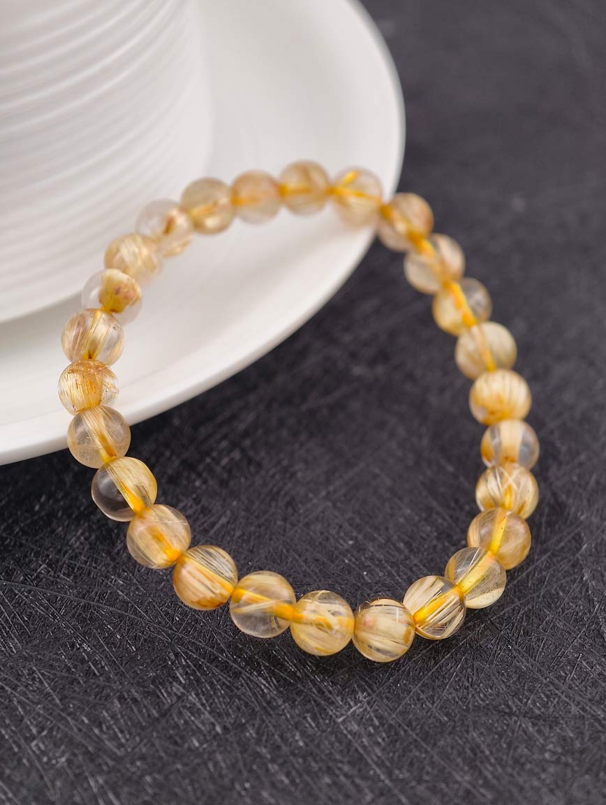 Natural Brazilian Rutilated Quartz Bracelet image