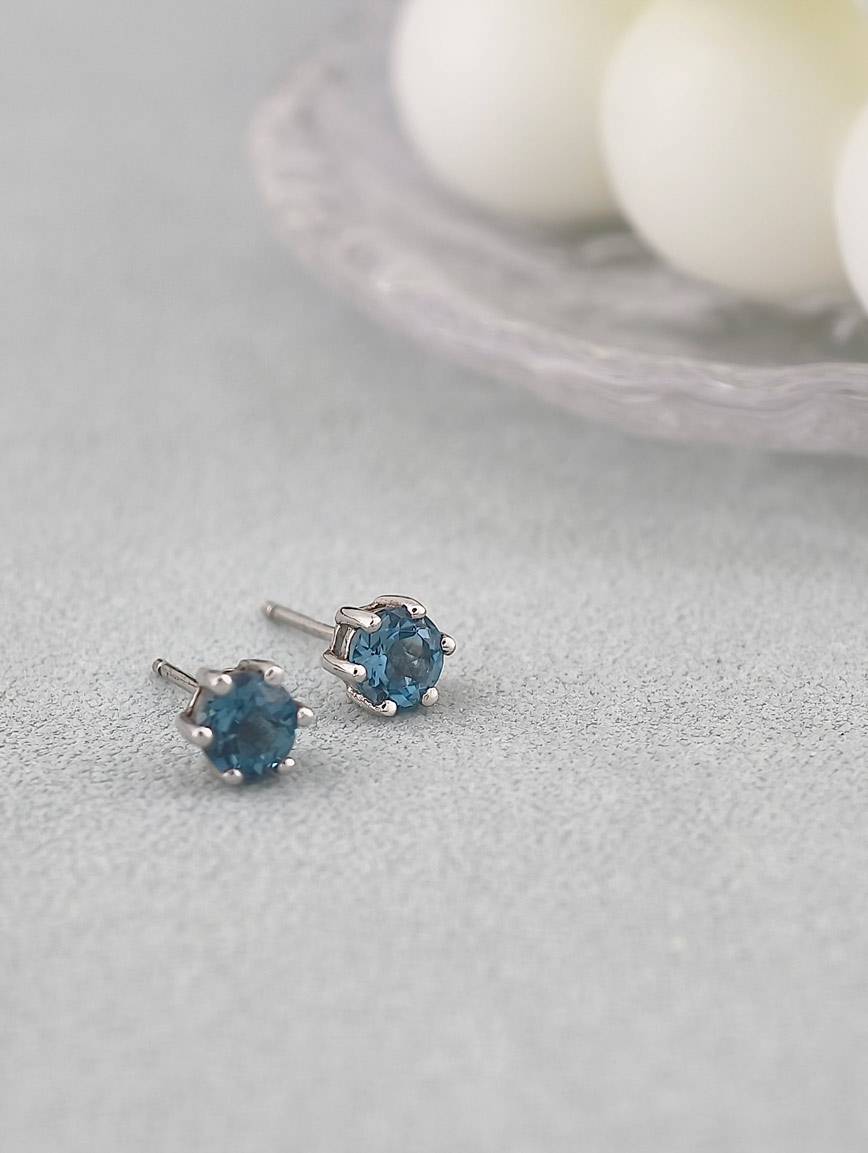 Natural Blue Topaz Earrings image