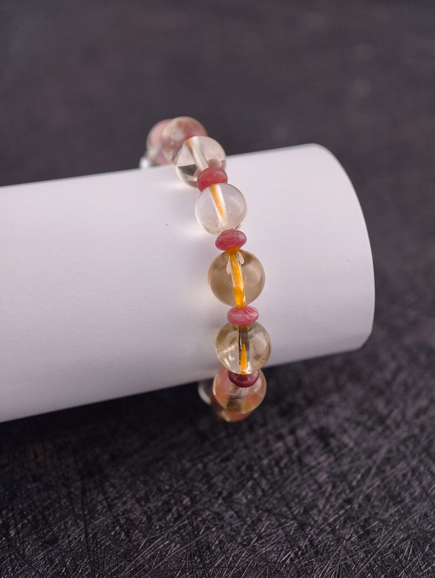 Natural Citrine and Abacus Bead Tourmaline Bracelet image