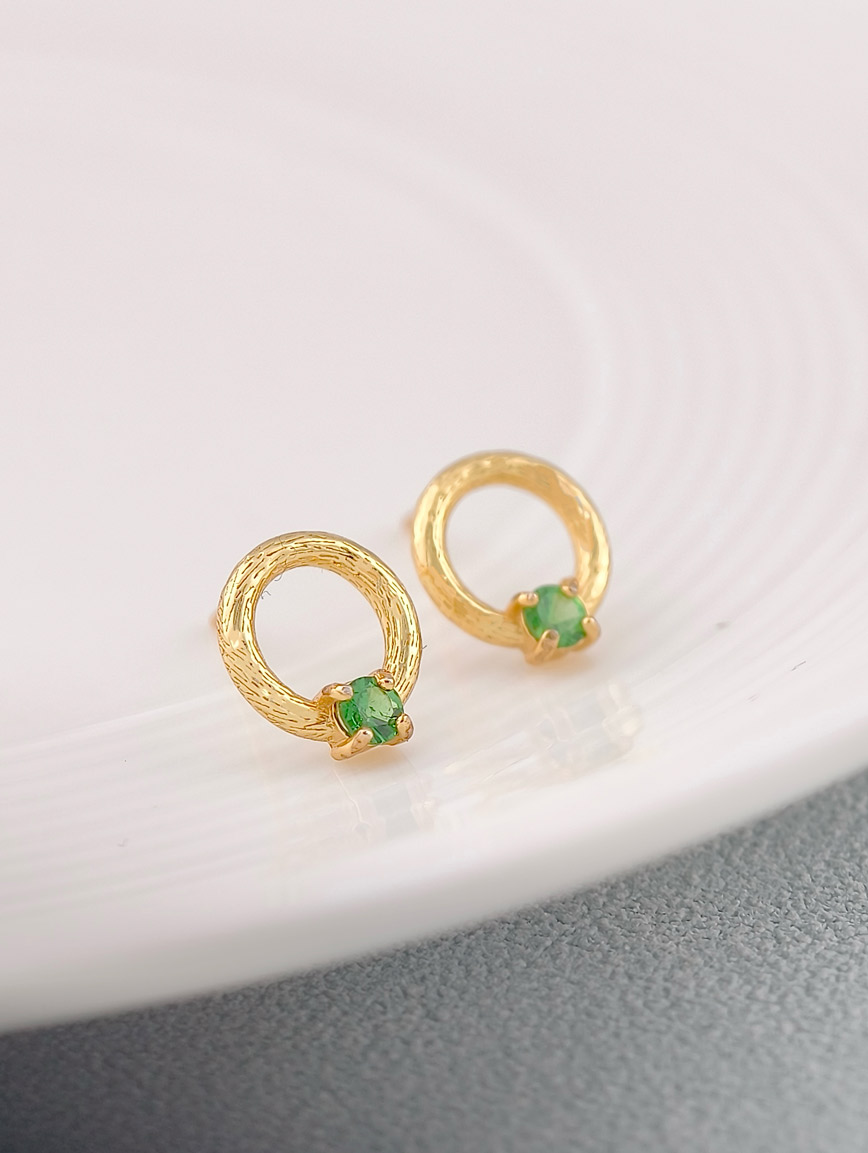 Natural Diopside Sterling Silver Earrings image