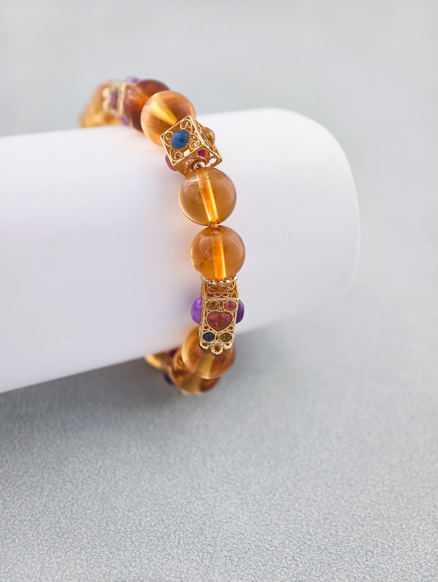 Citrine and Tourmaline Sugilite Bracelet image