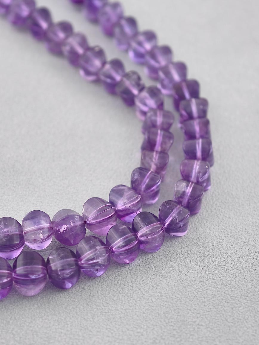 Vintage Lantern Bead Amethyst Necklace image
