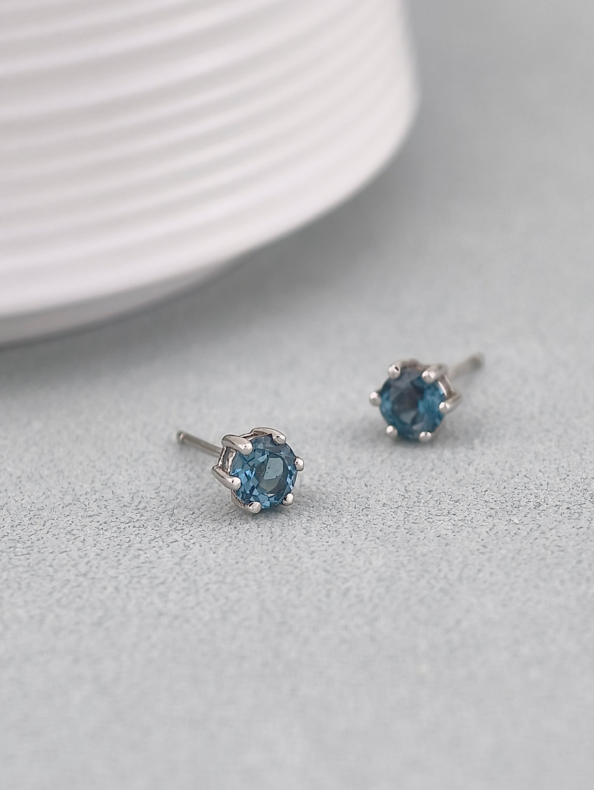 Natural Blue Topaz Earrings image