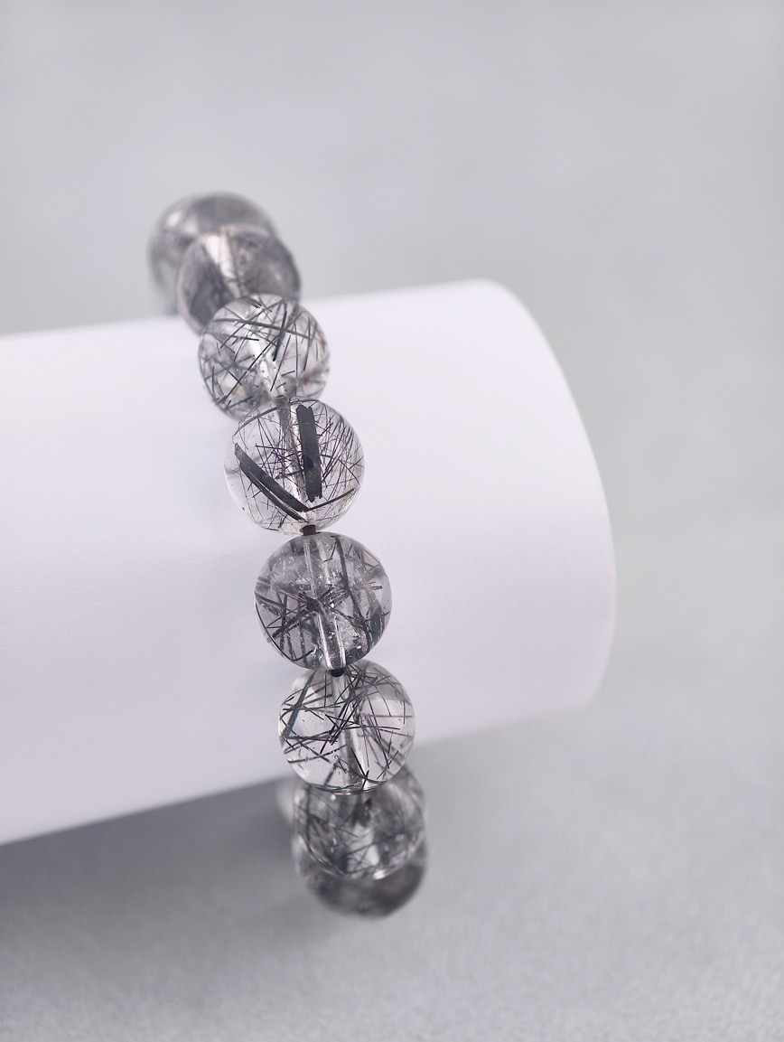 Natural Black Rutilated Quartz Bracelet image