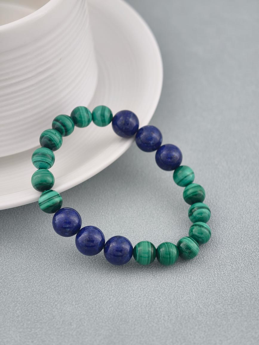 Natural Lapis Lazuli and Malachite Bracelet image