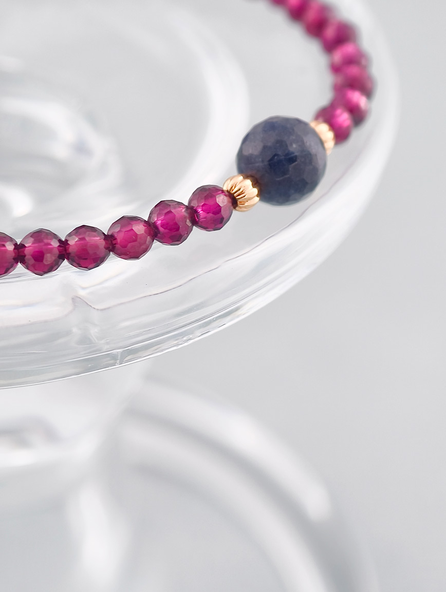 Natural Garnet and Sapphire Bracelet image