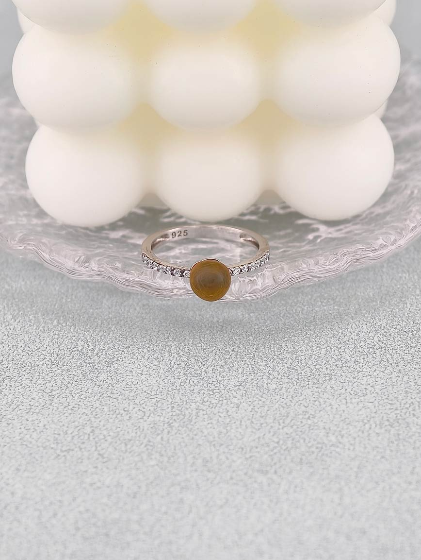 Natural Mexican Gold Blue Amber Ring image