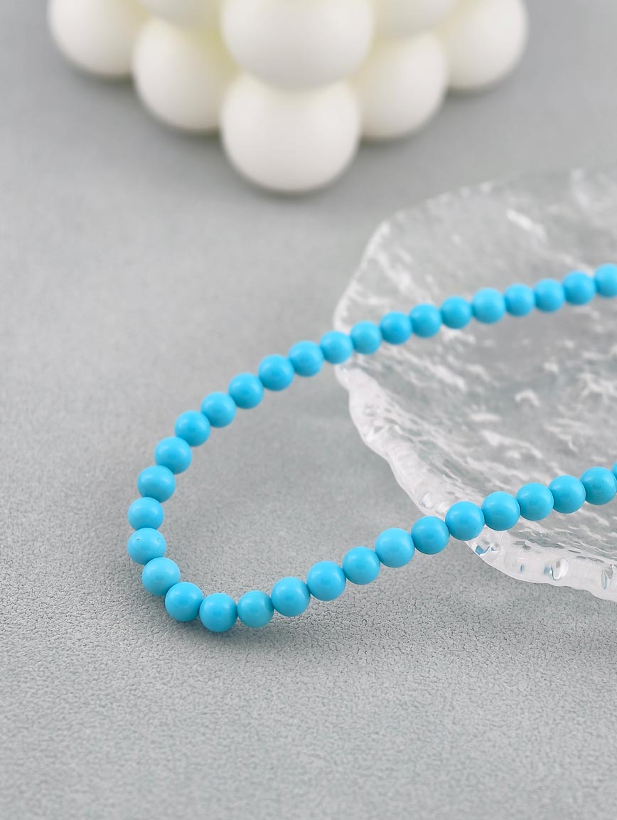Natural Blue Porcelain Turquoise Necklace image