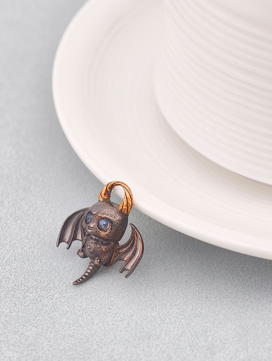 Natural Blue Moonstone Little Devil Pendant image