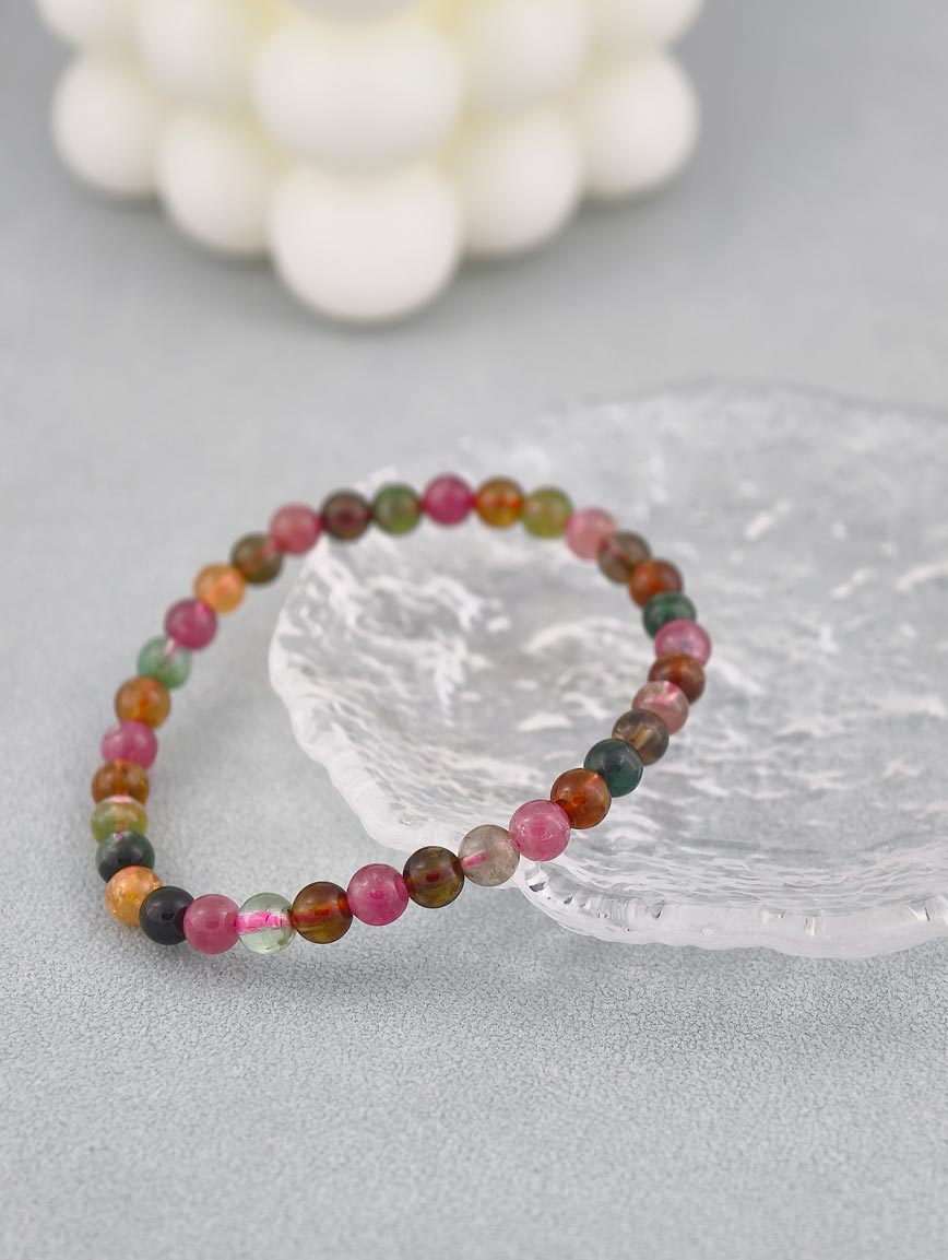 Natural Brazilian Rainbow Tourmaline Bracelet image