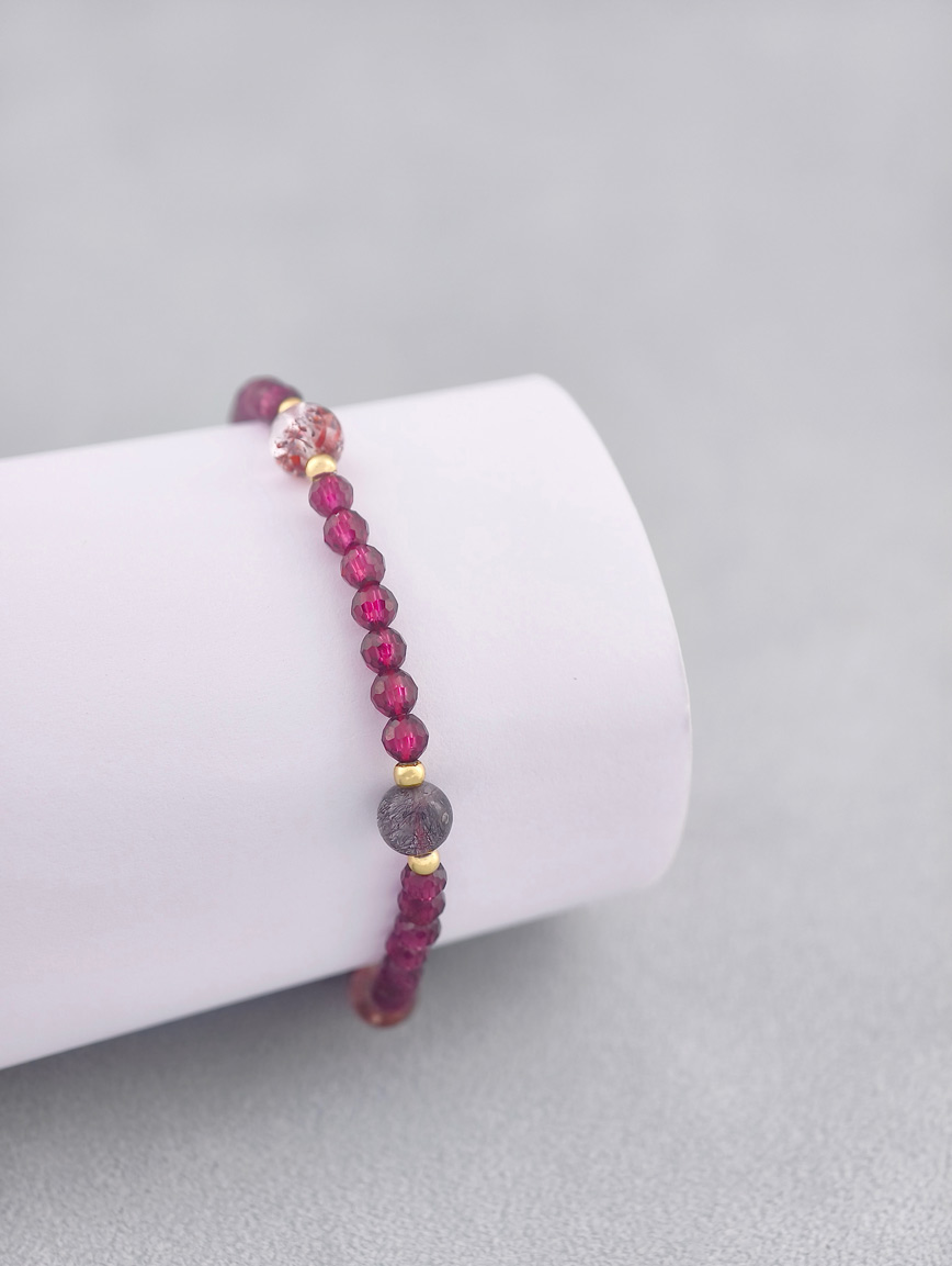 Natural Garnet and Super Seven Elegant Bracelet image