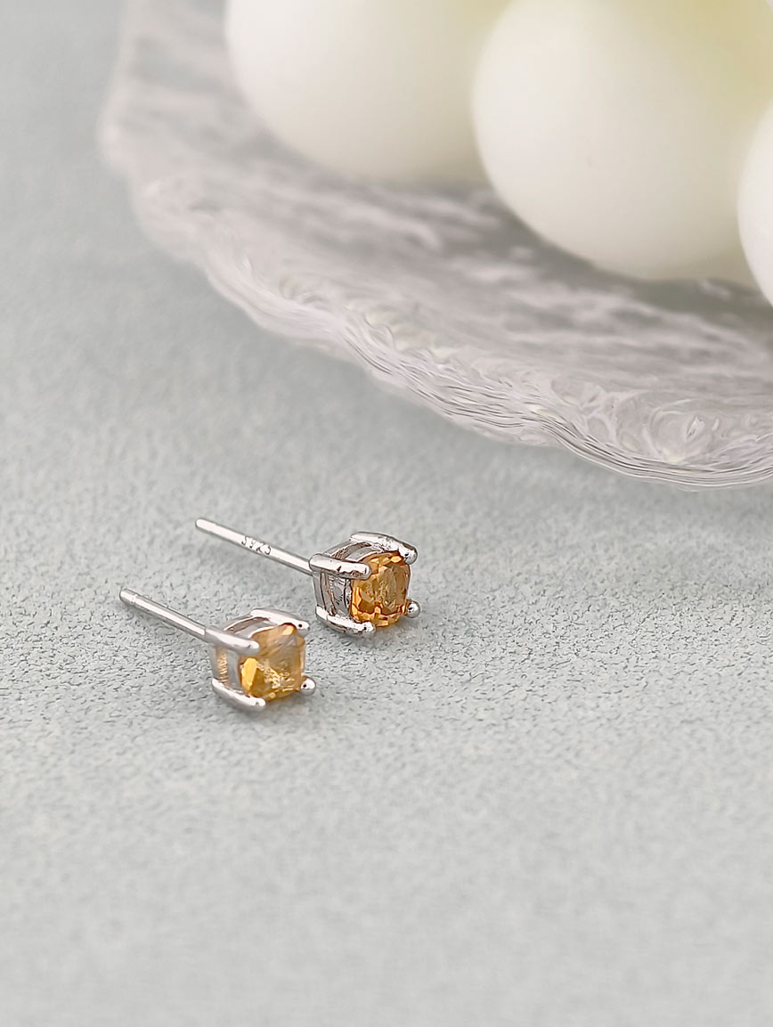 Natural Citrine Sterling Silver Earrings image