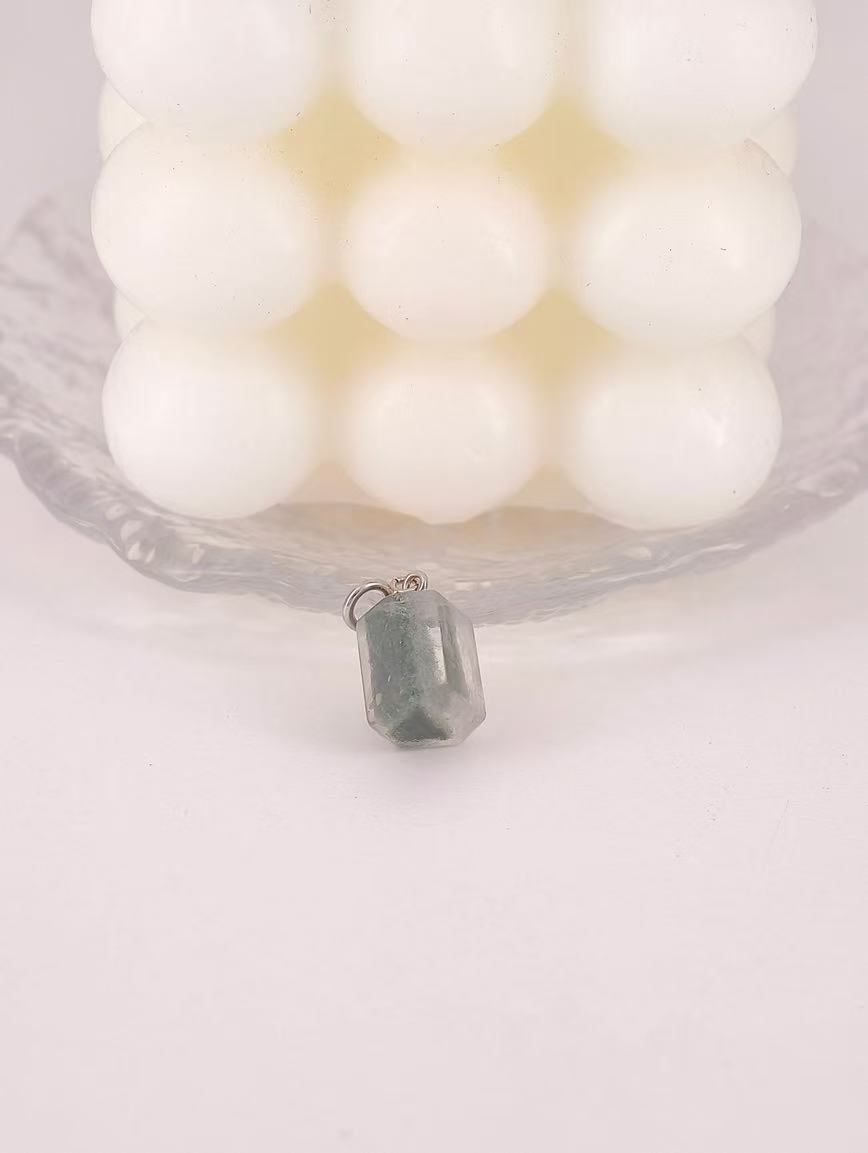 Natural Green Phantom Crystal Pendant image