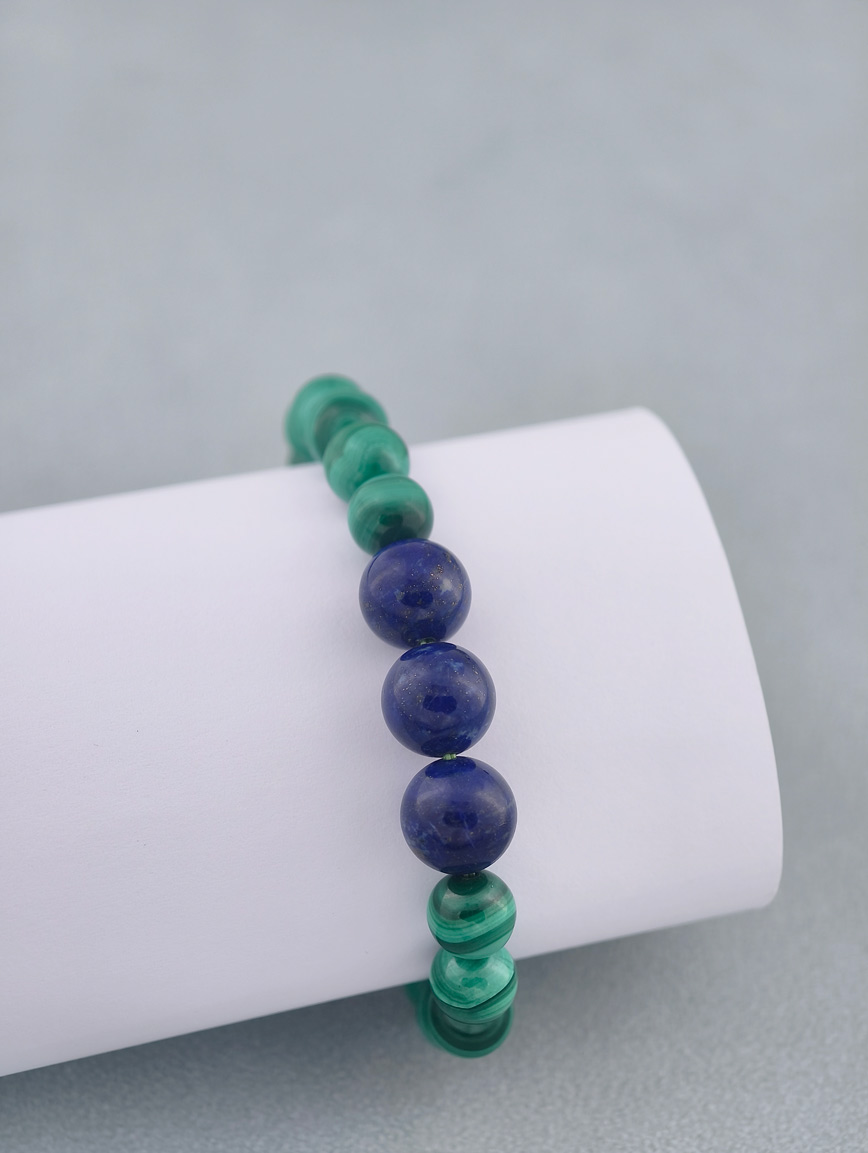 Natural Lapis Lazuli and Malachite Bracelet image