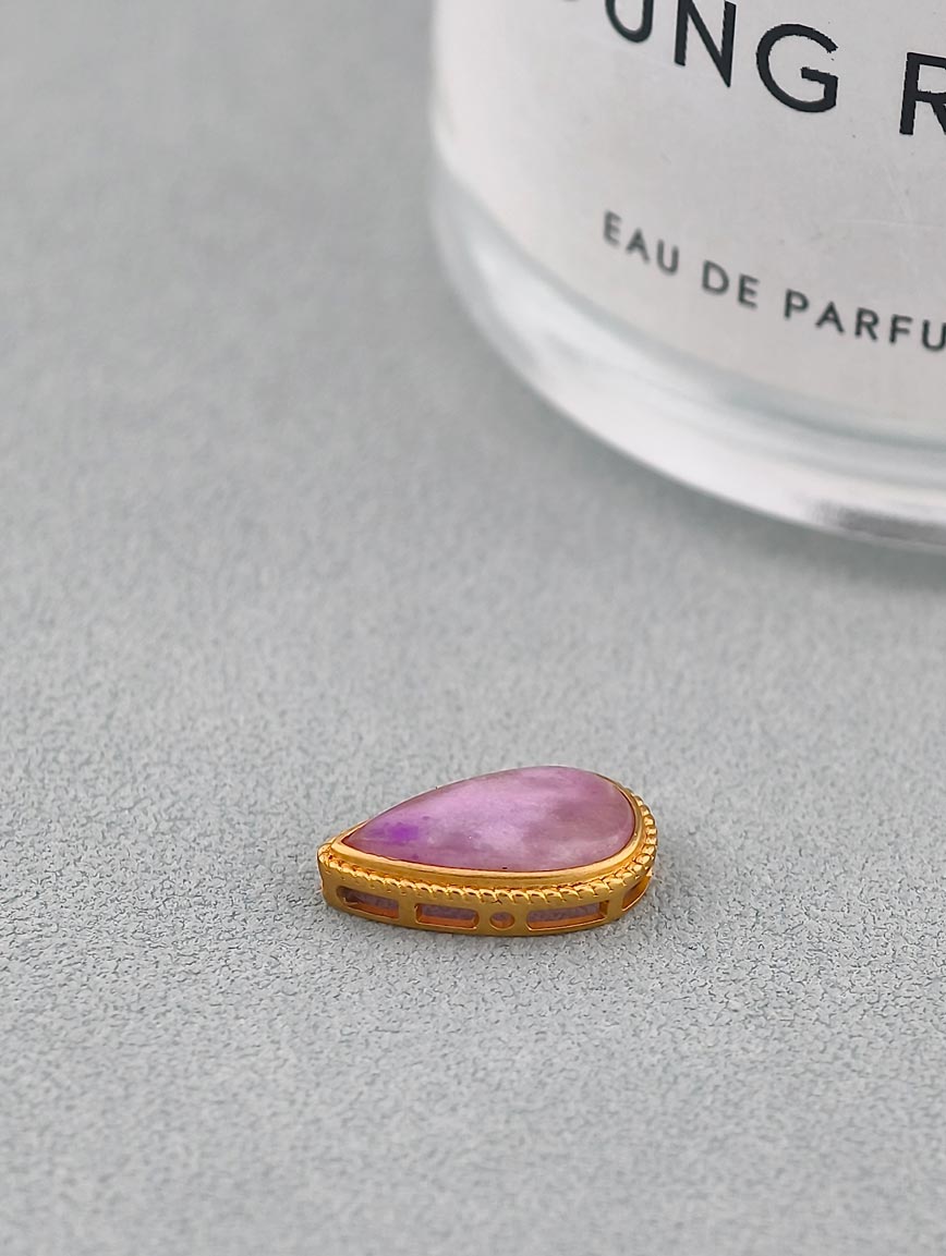 18K Gold Inlaid Water Drop Shaped Sugilite DIY Accessory image