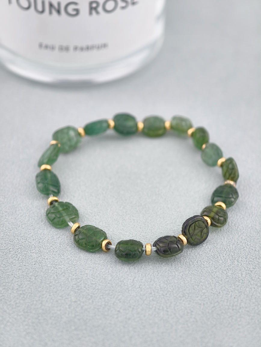 Natural Green Tourmaline Simple Style Bracelet image